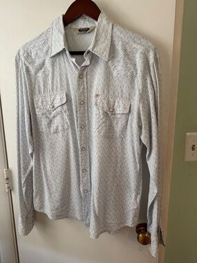 Salt Valley Western Men's Light Blue Stripe Snap-Down Shirt